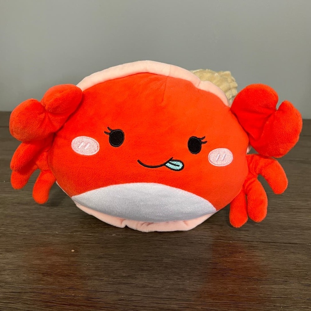 Soft n Cuddly Hermit Crab in Shell Plush Red Stuffed Animal Sea Creature Toy